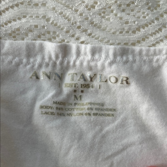 Ann Taylor White Lace Trim Camisole - Picture 3 of 4